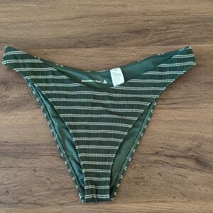 Abercrombie & Fitch Green Striped Bikini Bottom
